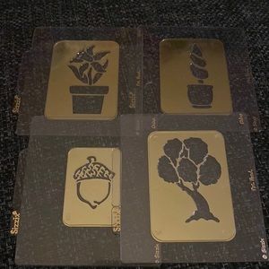 4 Sizzix brass stencil embossing folder‎ dies Plants